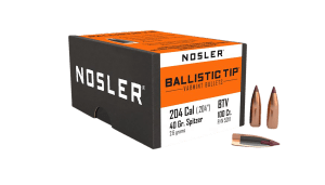 Nosler 52111 Ballistic Tip  204 Ruger .204 40 gr Spitzer/ 100rd Box
