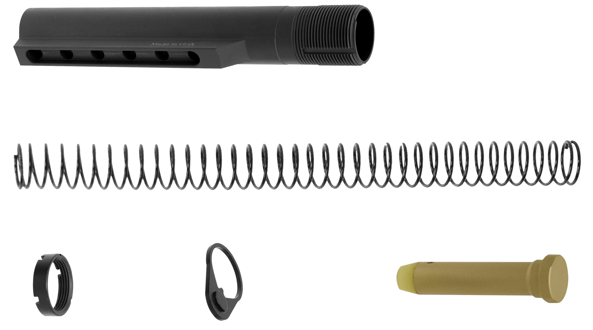 UTG Pro TLU001KIT Receiver Extension Kit Mil-Spec AR-15 6 position Black Hardcoat Anodized Aluminum Rifle