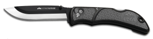 Outdoor Edge RLY50C RazorLite 3.50" Folding Drop Point Tanto Plain 420J2 SS Blade Black/Gray Polymer Handle