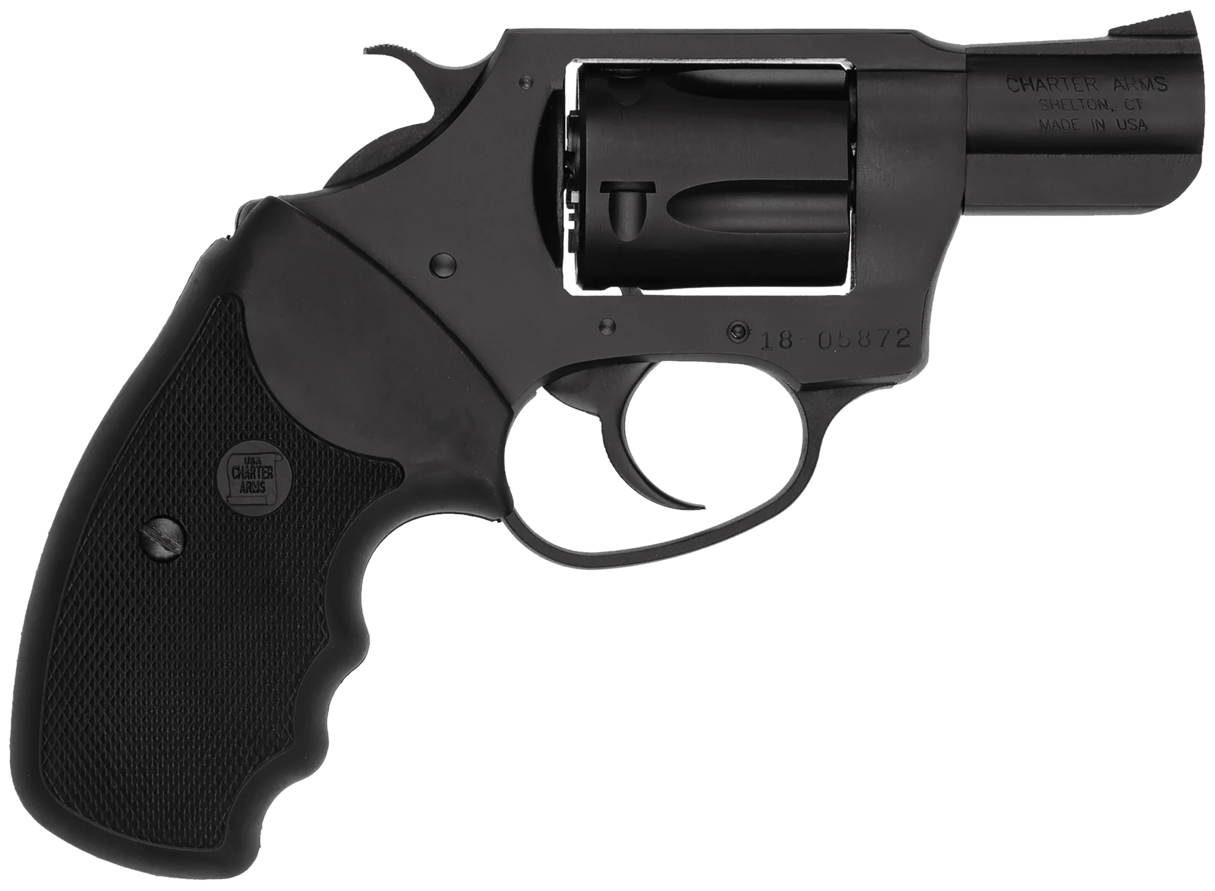 Charter Arms 13820 Undercover Lite Small 38 Special 5 Shot 2" Black Stainless Steel Barrel & Cylinder Black Passivate Aluminum Frame w/Black Finger Grooved Rubber Grip Exposed Hammer