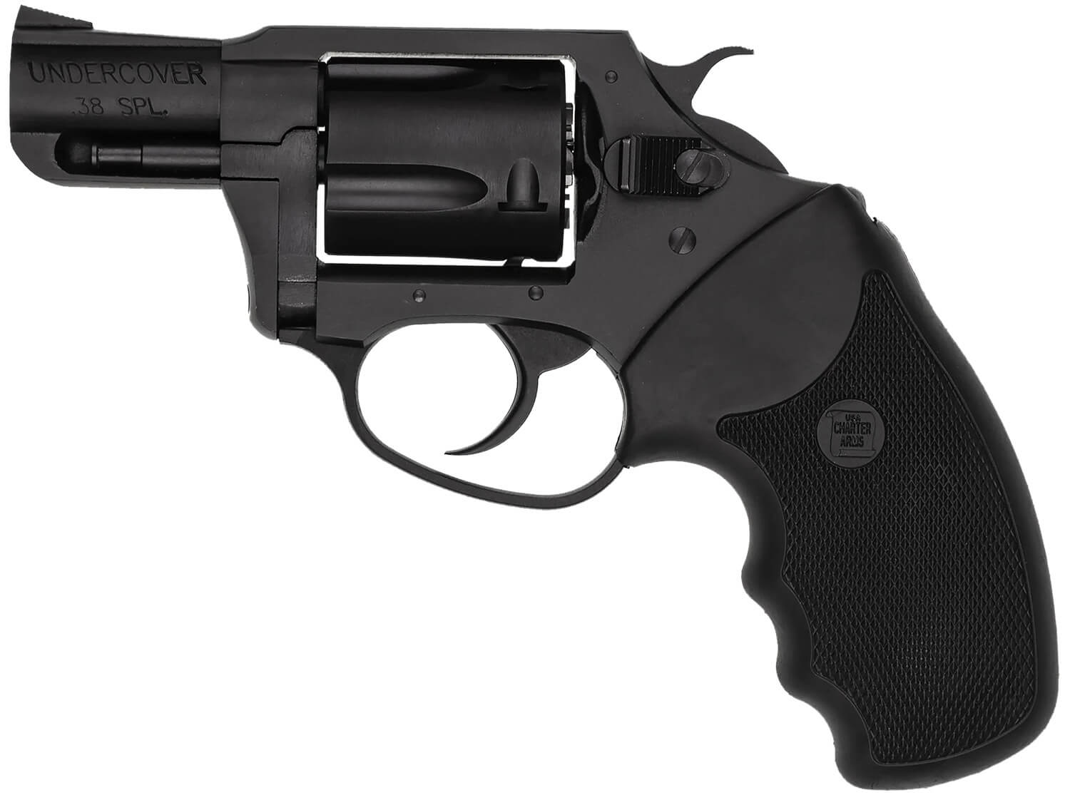 Charter Arms 13820 Undercover Lite Small 38 Special 5 Shot 2" Black Stainless Steel Barrel & Cylinder Black Passivate Aluminum Frame w/Black Finger Grooved Rubber Grip Exposed Hammer - Image 2