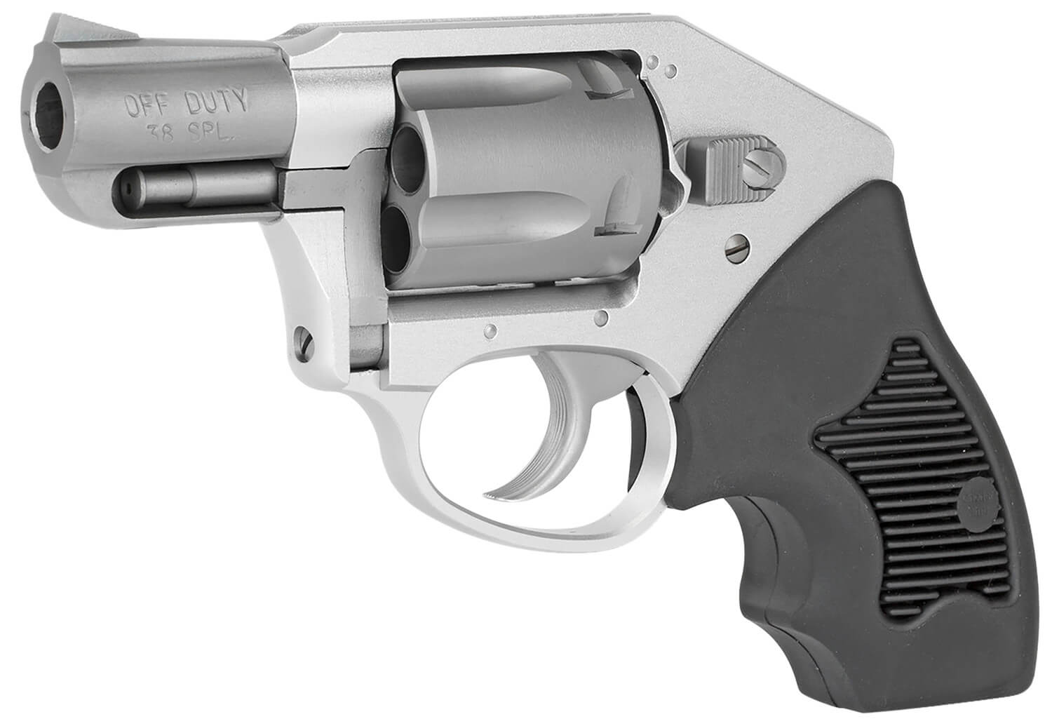 Charter Arms 53811 Off Duty Small 38 Special 5 Shot 2" Stainless Steel Barrel & Cylinder Anodized Aluminum Frame w/Black Finger Grooved Rubber Grip - Image 3