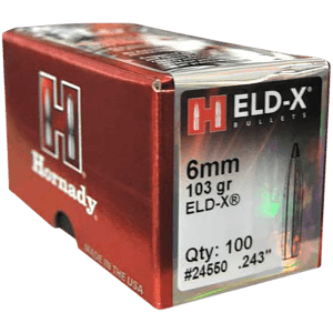 Hornady 24550 ELD-X  6mm .243 103 gr Extremely Low Drag eXpanding 100rd Box