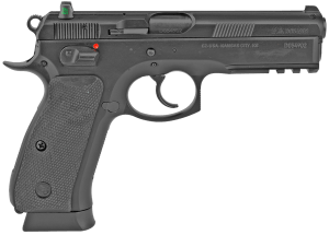 CZ-USA 01152 CZ 75 SP-01 *CA Compliant 9mm Luger 10+1 4.60" Black Steel Barrel  Serrated Steel Slide Black Polycoat Steel Frame w/Beavertail & Picatinny Rail  Black Rubber Grip