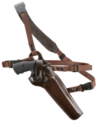 Galco KK148H Kodiak Chest Holster Havana Brown Leather Sholder Strap Torso Strap Fits Ruger Blackhawk 7.50" Fits Freedom Arms 83 7.50" Right Hand