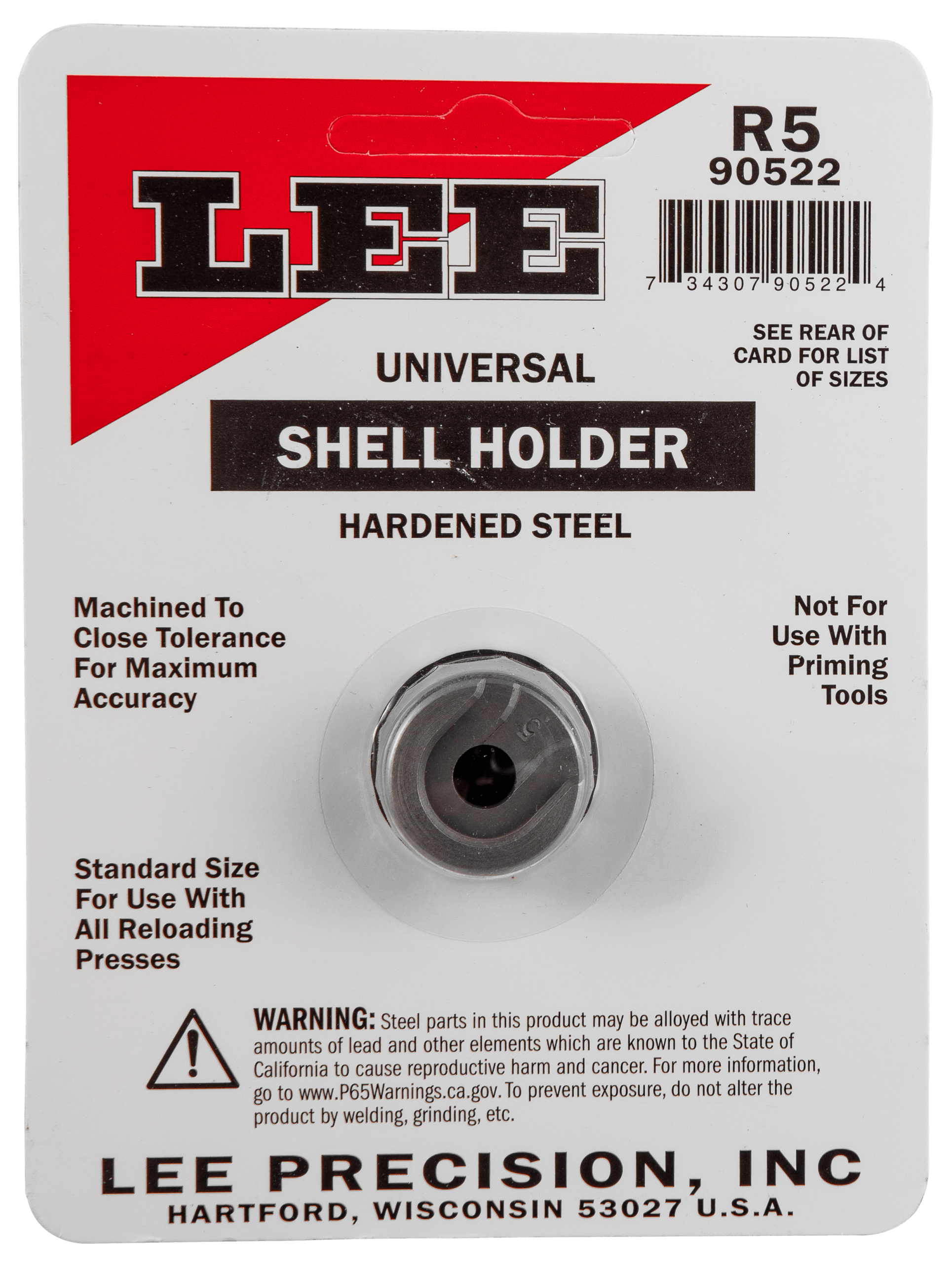 Lee Precision 90522 Shell Holder Universal #5R WSM / 7mm Rem Mag / 303 British / 480 Ruger