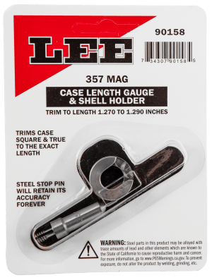Lee Precision 90158 Case Length Gauge Silver 357 Mag Steel Works With Cutter/Lock Stud Includes Shell Holder