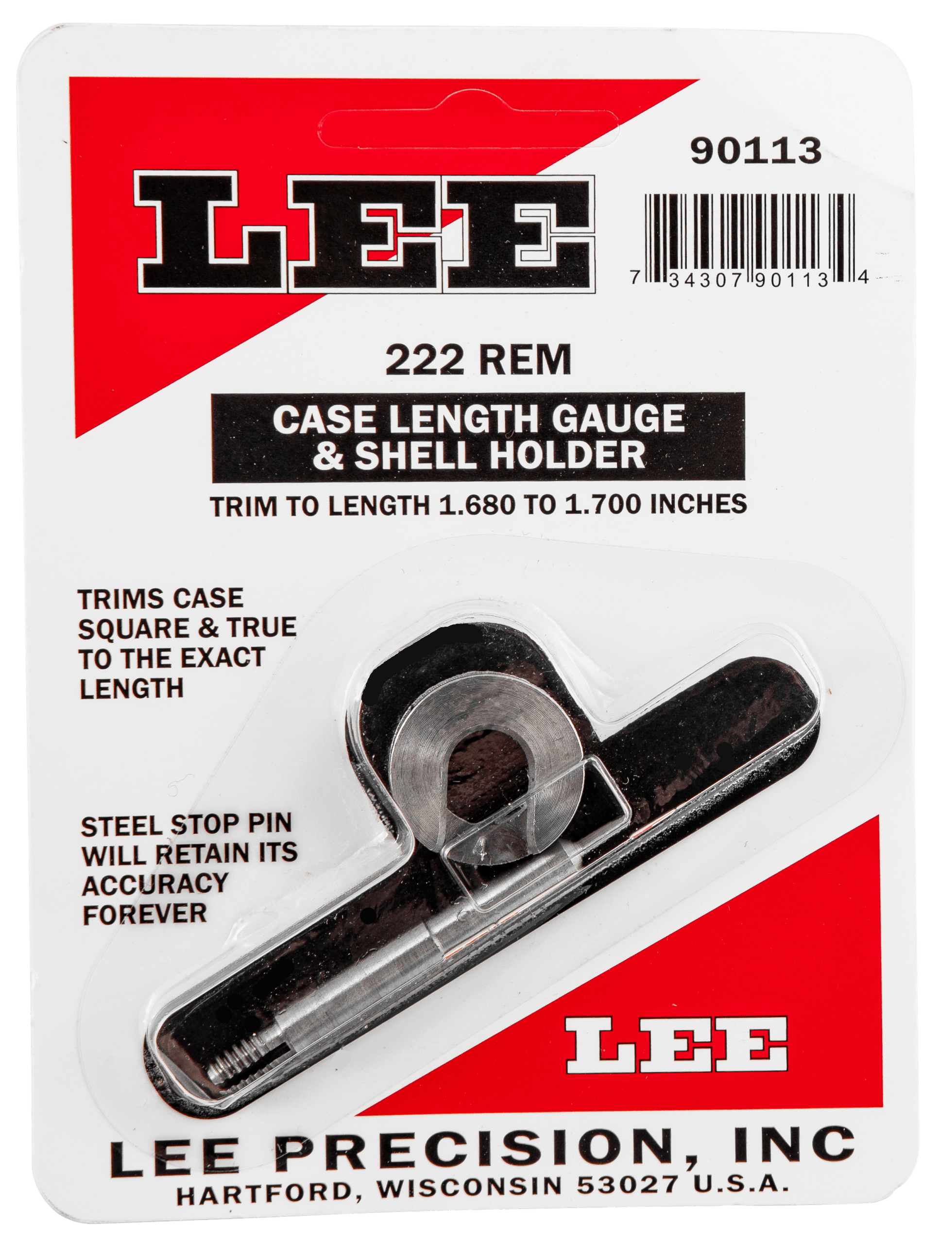 Lee Precision 90113 Case Length Gauge 222 Rem Steel