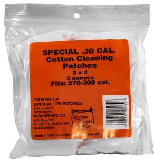 Southern Bloomer 130 Cleaning Patches 30 Cal Cotton 175 Per Bag