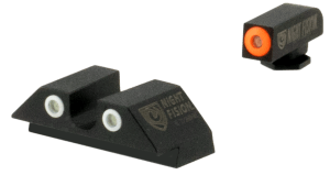 Night Fision GLK001007OGZ Tritium Sight Set Fixed U-Notch Rear/White Ring Rear/Orange Ring Front Compatible w/Glock 17/17MOS/19/19MOS/22/23/26/27/33/34/35/37/38/39/42/43/43X/45/47/48 Front Post/Rear Dovetail Mount