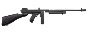 Thompson T1C 1927A-1 Commando Carbine 45 ACP Caliber with 16.50" Barrel  20+1 Capacity (Stick)  Black Parkerized Metal Finish  American Walnut Stock Right Hand Includes Black Nylon Sling