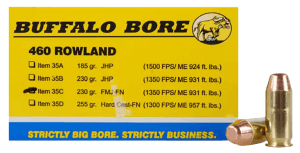 Buffalo Bore Ammunition 35C20 Personal Defense Strictly Business 460Rowland 230gr Full Metal Jacket Flat Nose 20rd Box/12 Case
