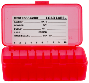 MTM Case-Gard P504429 Case-Gard P-50 Multi-Caliber Handgun Clear Red Polypropylene 50rd