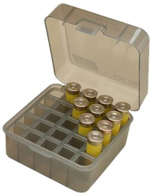 MTM Case-Gard S25D41 Dual Gauge Shotshell Case Shotgun Clear Smoke Polypropylene 25rd