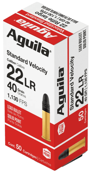 Aguila 1B220332 Standard Rimfire 22LR 40gr Lead Solid Point 50rd Box