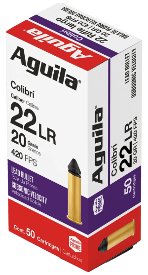 Aguila 1B220337 Colibri Rimfire 22LR 20gr Lead 50rd Box