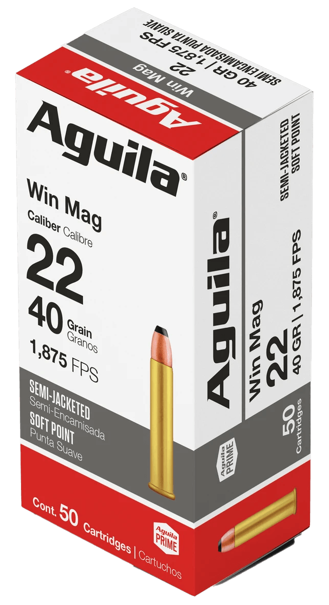 Aguila 1B222401 Silver Eagle Rimfire 22WMR 40gr Semi Jacketed Soft Point 50rd Box