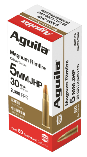 Aguila 1B222406 Target & Range Rimfire 5mm Rem Mag 30gr Jacketed Hollow Point 50rd Box