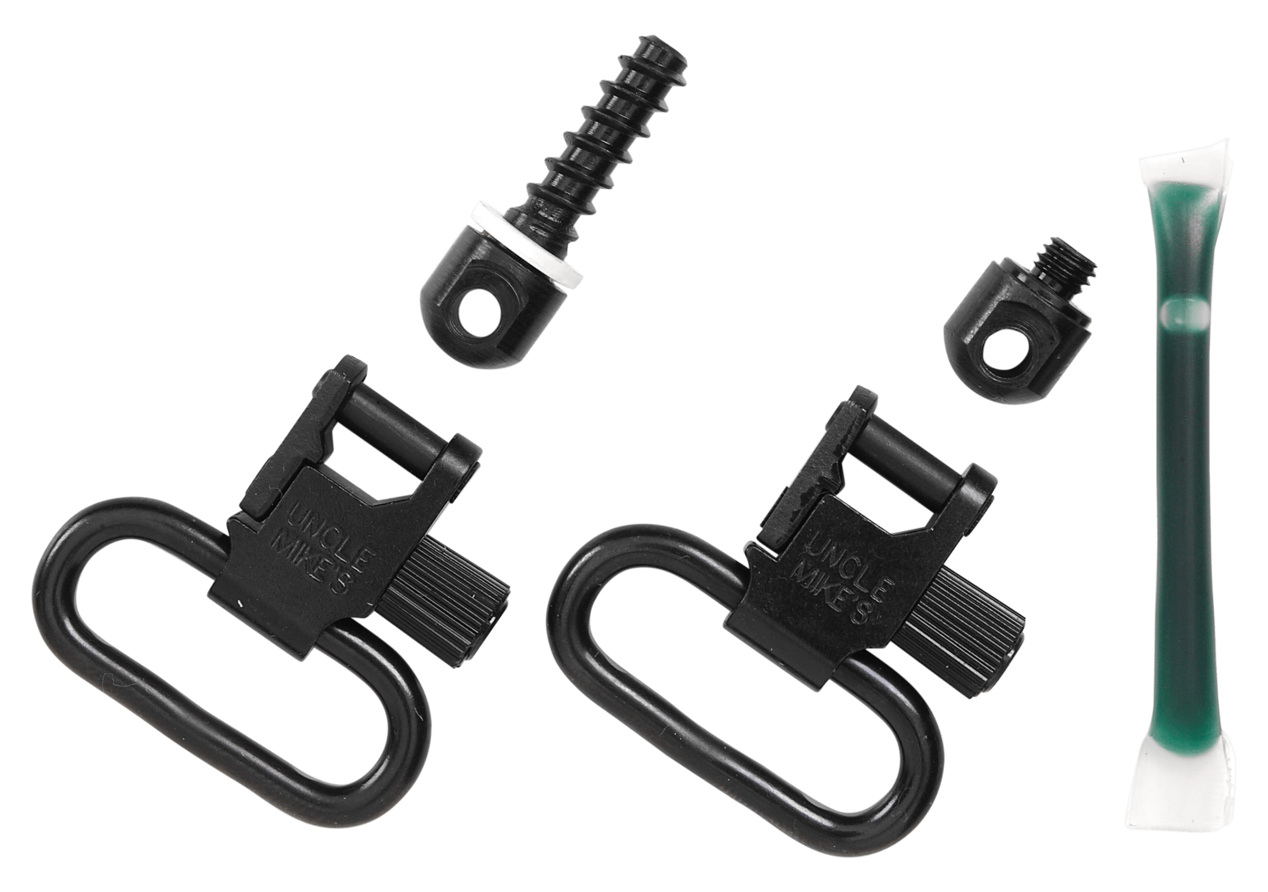 Uncle Mike's 15312 Fore End Band Swivel Set Quick Detach 115 LRB Blued 1" Loop for Tube Magazine Leaver Action Rifles/ Carbines/ Mossberg 500 Shotguns