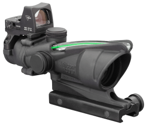 Trijicon 100552 ACOG Combo 4x 32mm Obj 36.80 ft @ 100 yds FOV Matte Black Finish Dual Illuminated Green Crosshair 223 Ballistic RMR Type 2 3.25 MOA