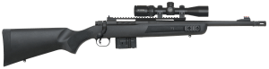 Mossberg 27793 MVP Scout 7.62x51mm NATO 10+1 16.25" Threaded Barrel w/Removeable A2 Style Muzzle Brake Front Fiber Optic/Rear Ghost Ring Sights Pillar-Bedded Synthetic Stock Magpul PMAG AR Magazine Compatible Includes Vortex 2-7x32mm Scope