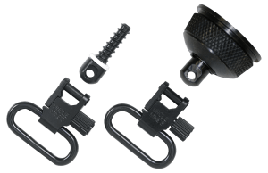 Uncle Mike's 18002 Mag Cap Swivel Set made of Steel with Blued Finish 1" Loop Size & Quick Detach Style for 12 Gauge Remington 870 Express with Wood Stock Includes Two Super Swivels