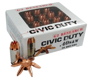 G2 Research G00620 Civic Duty 40S&W 122gr Copper Expansion Projectile 20rd Box
