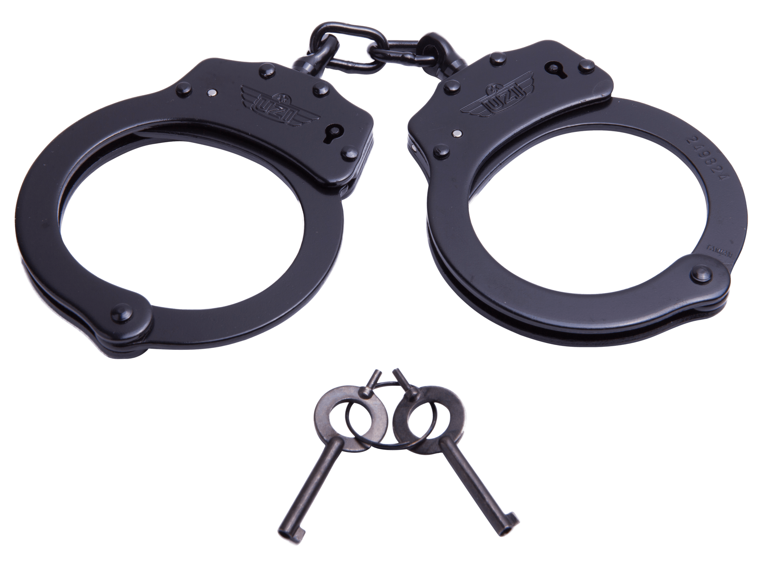 Uzi Accessories UZIHCCB Handcuffs Chain Black Stainless Steel Includes 2 Keys