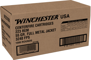 Winchester Ammo W2231000 USA  223Rem 55gr Full Metal Jacket 1000rds *Sold by Case