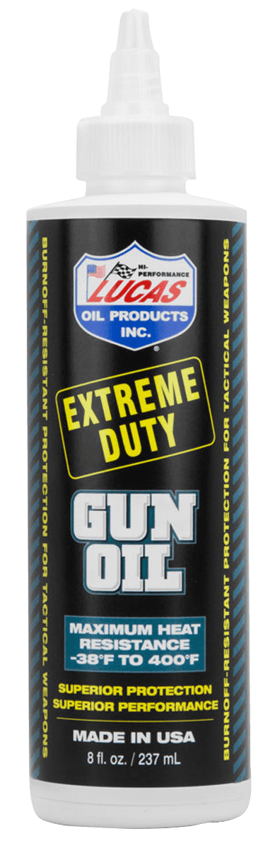 Lucas Oil 10870 Extreme Duty Gun Oil Against Heat Friction Wear 8 oz Squeeze Bottle