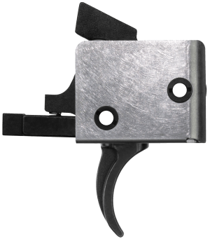 CMC Triggers 92501 Drop-In  Single-Stage Curved Trigger with 4-4.50 lbs Draw Weight & Black/Silver Finish for AR-15/AR-10
