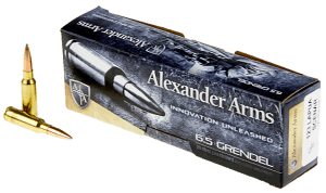 Alexander Arms AG123LSBOX Lapua Scenar 6.5Grendel 123gr Boat Tail Open Tip Match 20rd Box