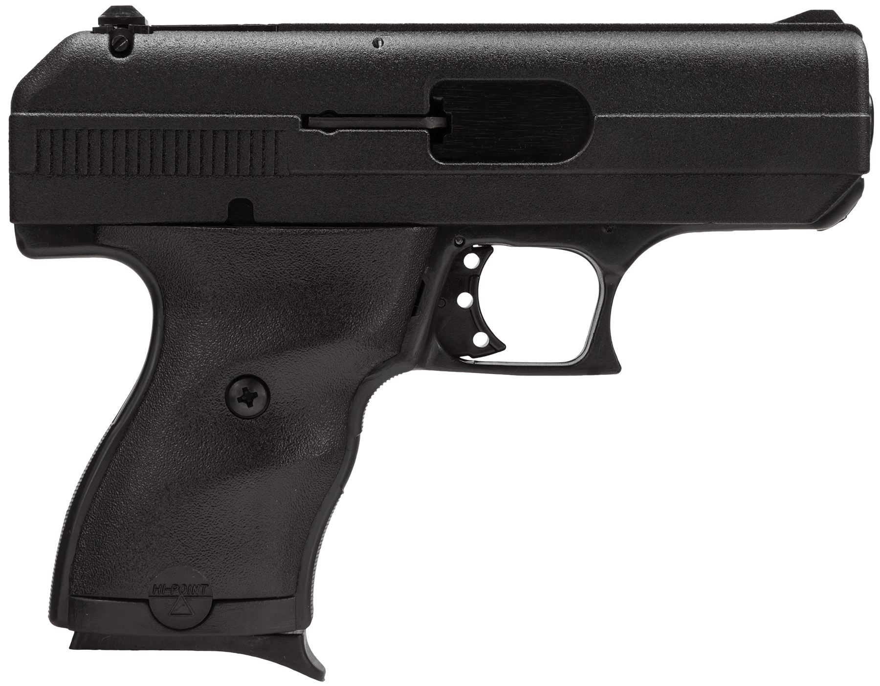 Hi-Point 9NYLOC C9 9mm Luger 8+1 3.50" Black Steel Barrel Black Powder Coated Serrated Slide Frame & Polymer Grips Nylon Holster