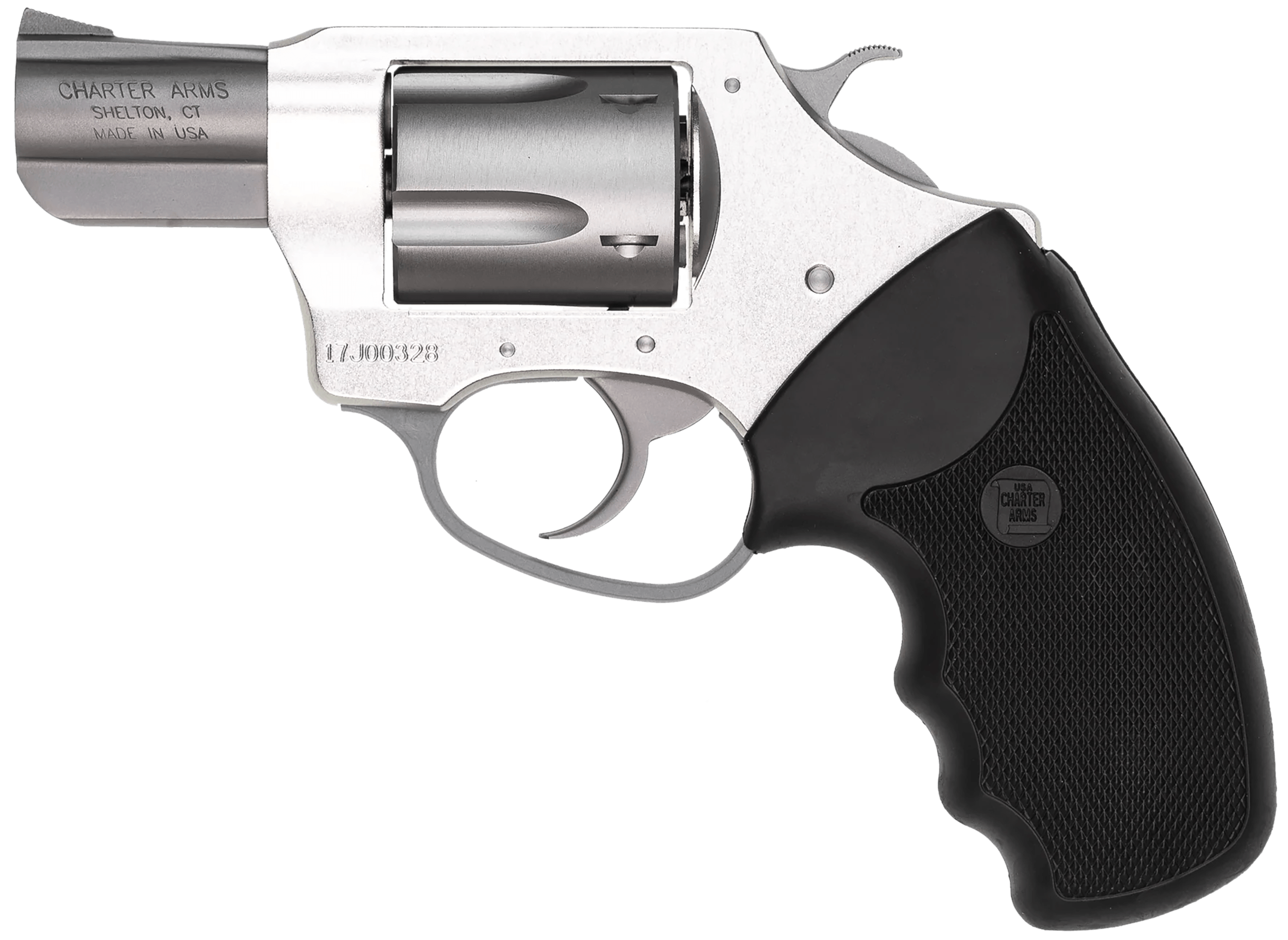 Charter Arms 93820 Undercover Lite Southpaw Compact 38 Special 5 Shot 2" Stainless Steel Barrel & Cylinder Anodized Aluminum Frame w/Black Finger Grooved Rubber Grip Exposed Hammer Left Hand