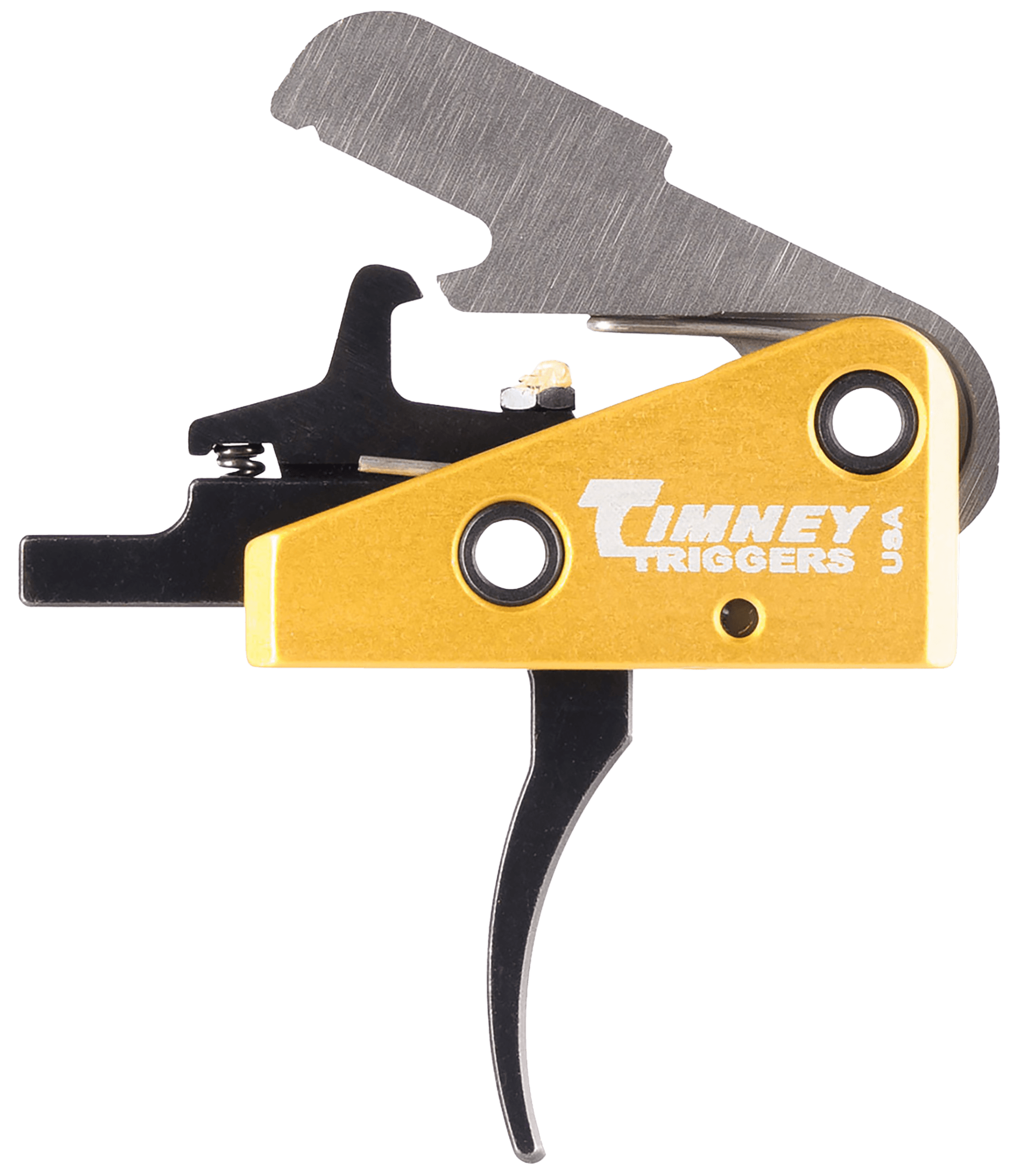Timney Triggers 667S Competition Trigger Single-Stage Curved Trigger with 3 lbs Draw Weight & Black/Gold Finish for AR-15
