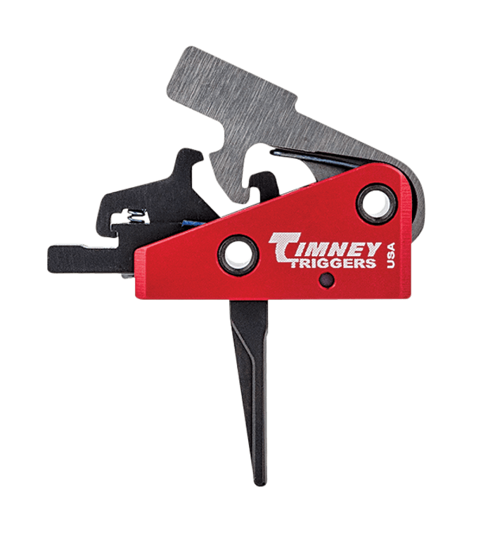 Timney Triggers 662SST Targa Short Trigger Two-Stage Straight Trigger with 2 lbs Draw Weight & Black/Red Finish for AR-Platform