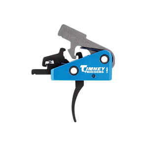 Timney Triggers 663S Targa Long Trigger Two-Stage Curved Trigger with 2 lbs Draw Weight & Black/Blue Finish for AR-Platform