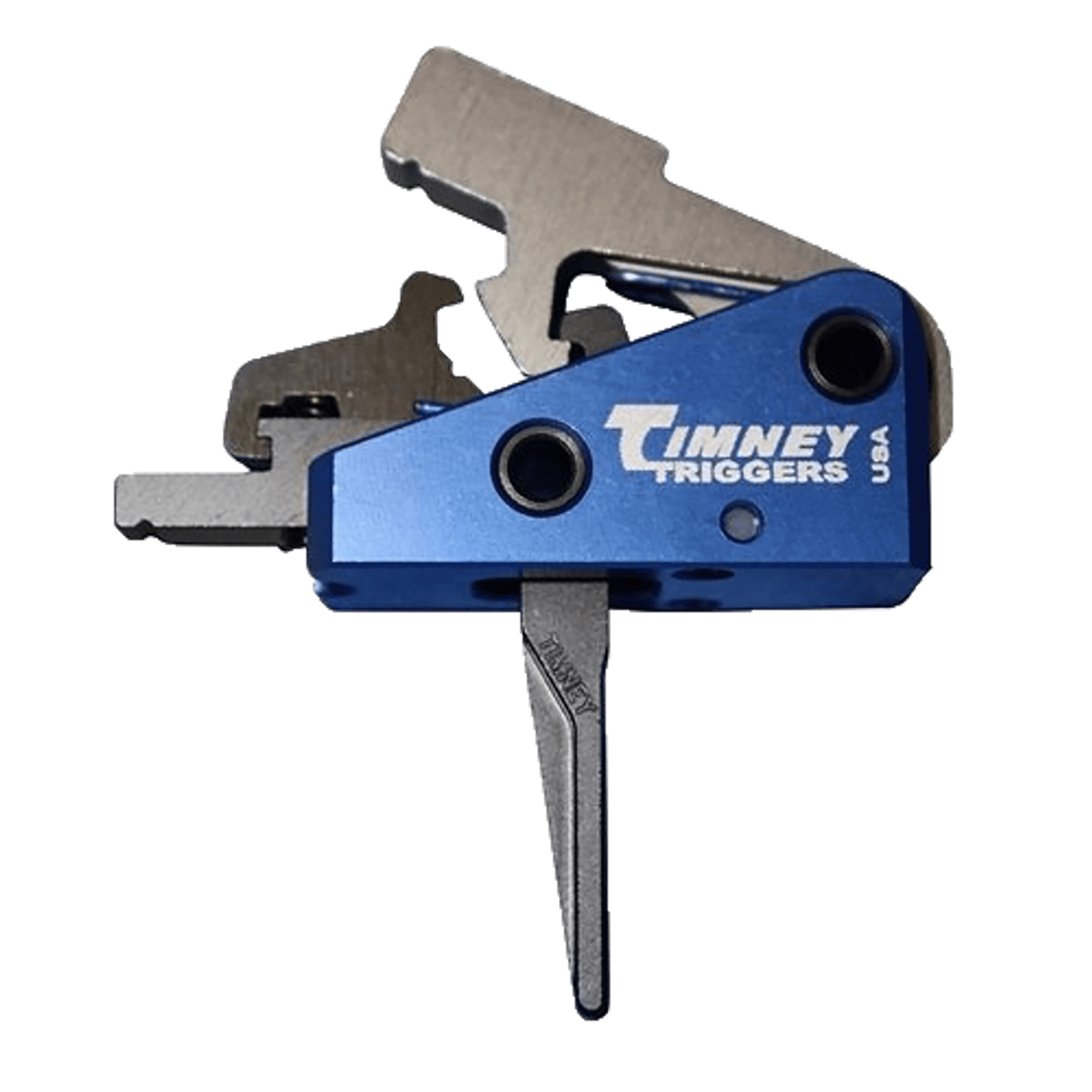 Timney Triggers 663SST Targa Long Trigger Two-Stage Straight Trigger with 2 lbs Draw Weight & Black/Blue Finish for AR-Platform