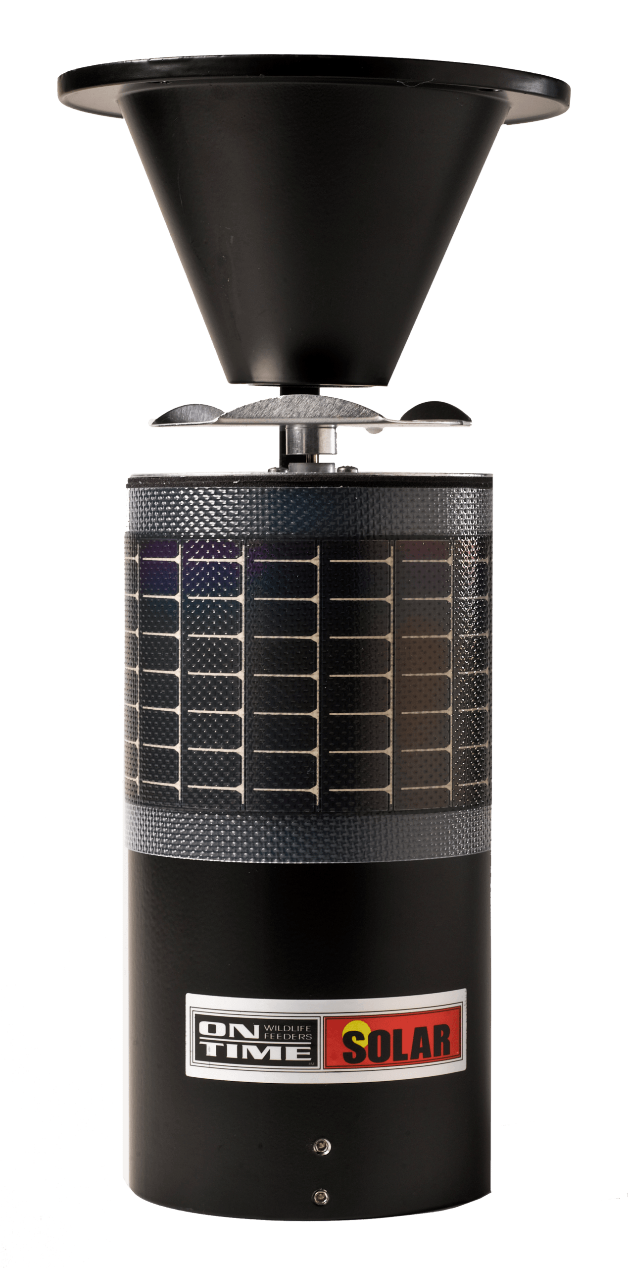 On Time 11114 Solar Elite Lifetime Feeder made of Waterproof Aluminum with Integrated Solar Wrap Technology 3 Motor Speeds 6-Volt Gel Cell Battery 1-6 Feed Times with 1-30 Second Duration & Universal Mount