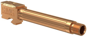 CMC Triggers 75513 Match Precision Compatible w/Glock 17 Gen3-4 9mm Luger 4.48" Bronze DLC Stainless Steel Fluted/Match Grade/Threaded Barrel