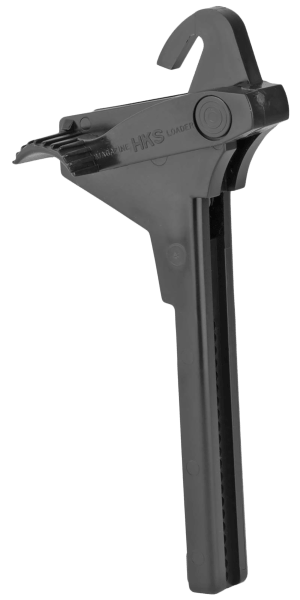 HKS 451 Single Stack Mag Loader Adjustable Style made of Plastic with Black Finish for Multi-Caliber Pistols