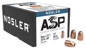 Nosler 43258 Assured Stopping Power  9mm .355 147 gr Jacketed Hollow Point/ 250rd Box