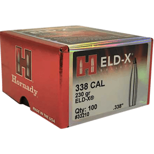 Hornady 33210 ELD-X 338 Cal .338 230 gr Extremely Low Drag eXpanding 100rd Box/ 15 Case