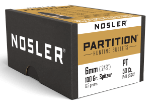 Nosler 35642 Partition  6mm .243 100 gr Spitzer/ 50rd Box