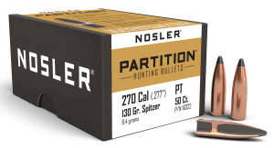Nosler 16322 Partition 270 Win .277 130 gr Partition Spitzer/ 50rd Box