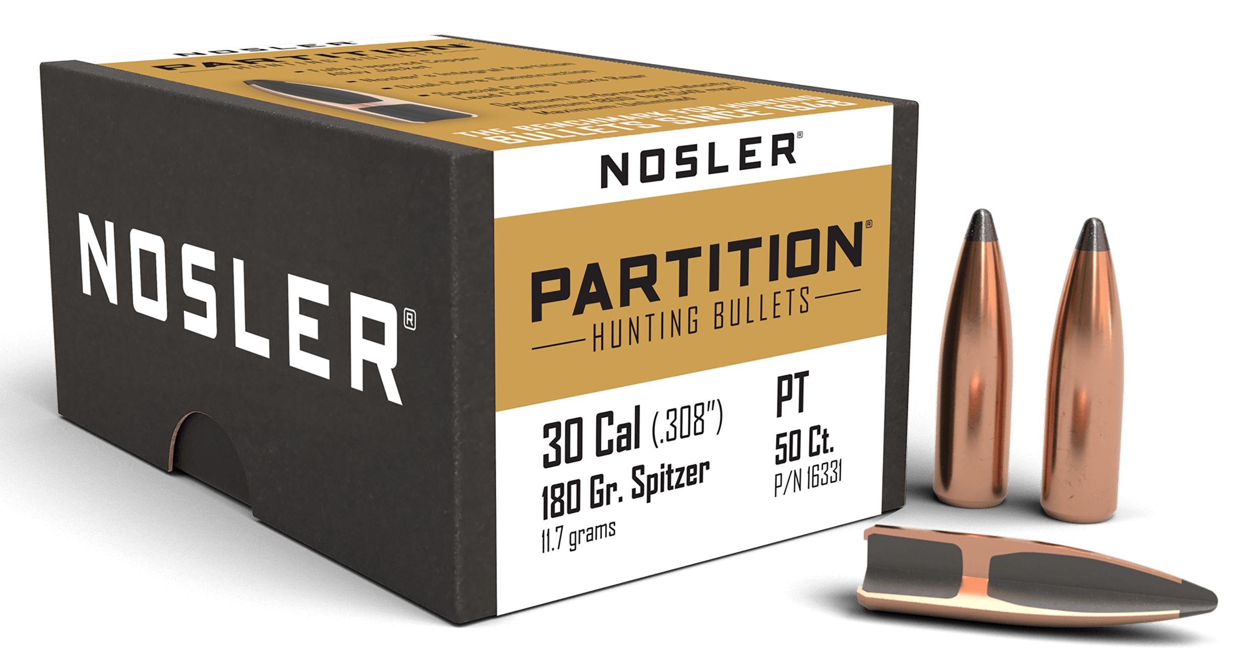 Nosler 16331 Partition 30 Cal .308 180 gr Spitzer/ 50rd Box