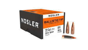 Nosler 39526 Ballistic Tip  22 Cal .224 55 gr Spitzer Point/ 100rd Box