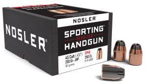 Nosler 43013 Sporting Handgun  45 Colt .451 250 gr Jacketed Hollow Point/ 100rd Box