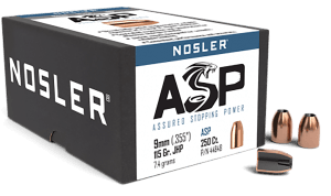 Nosler 44848 Assured Stopping Power  9mm .355 115 gr Jacketed Hollow Point/ 250rd Box