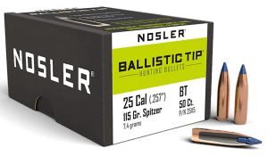 Nosler 25115 Ballistic Tip  25 Cal .257 115 gr Spitzer Point/ 50rd Box